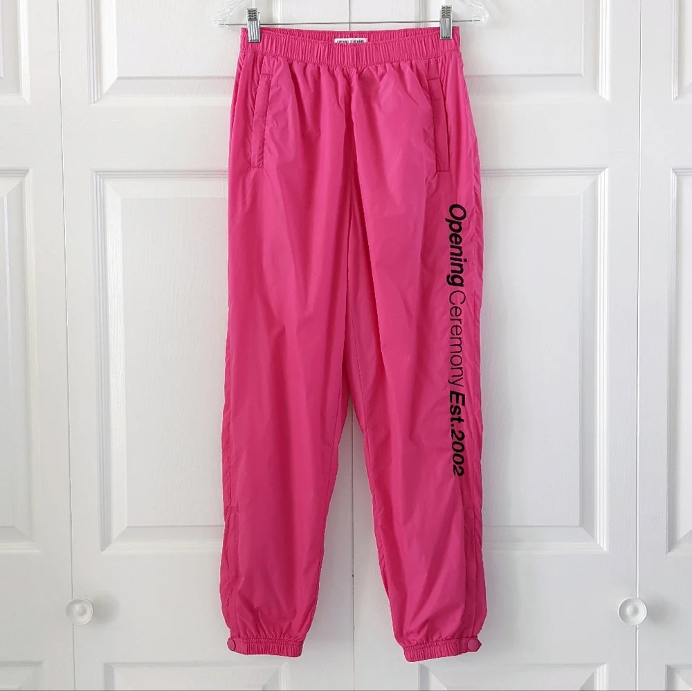 Opening Ceremony Ltd. Edition Pink Track Pants Spell Out Logo Wind Pants XS - Picture 2 of 16